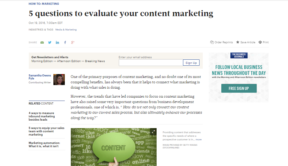 content marketing analysis