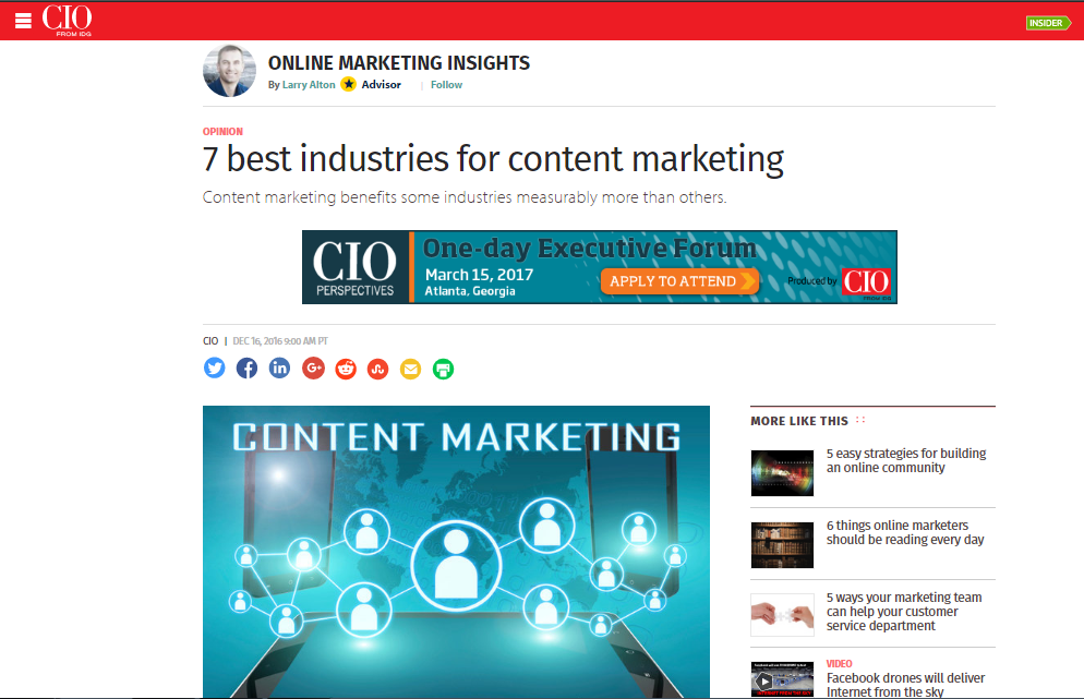 Well-suited for Content Marketing